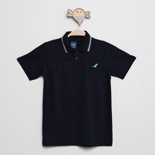 Camisa Polo Infantil Reirex Lisa Meia Malha Menino - Marinho Menor preço em Camisa Polo Infantil Reirex Lisa Meia Malha Menino - Marinho