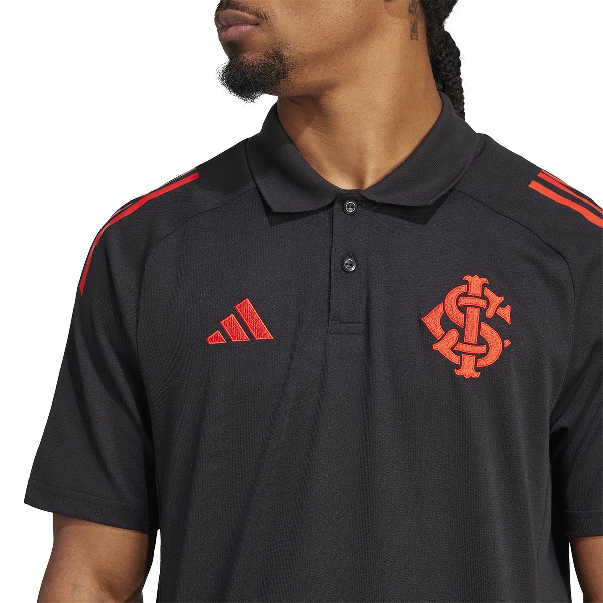 Camisa Polo Internacional 25/26 Adidas Masculina - Preto | Netshoes