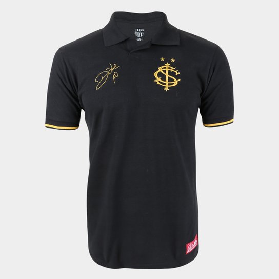 Camisa Polo Internacional D'Alessandro Gold RetrôMania Masculina - Preto é ruim? Camisa Polo Internacional D'Alessandro Gold RetrôMania Masculina - Preto é boa?