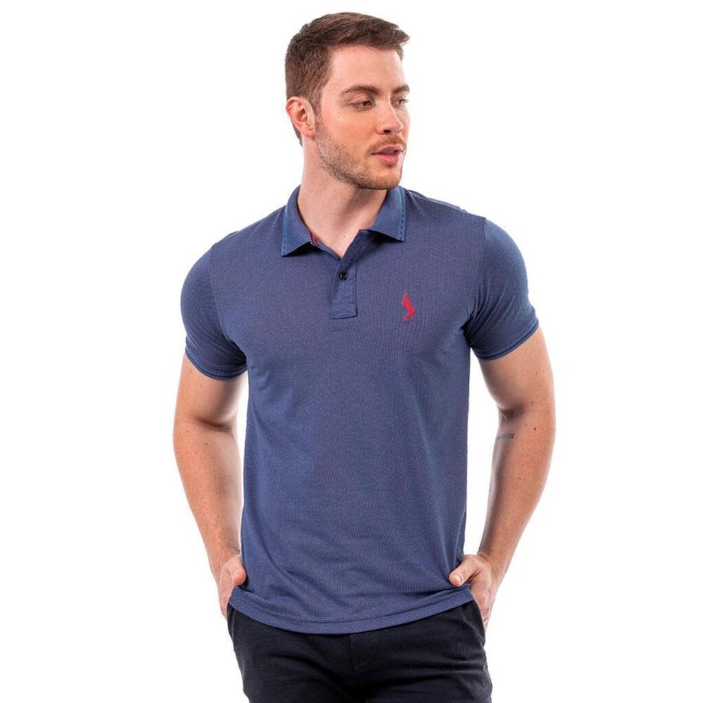 Camisa Polo John Pull Masculina Algodão Manga Curta Casual