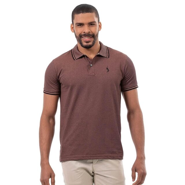 Camisa Polo John Pull Masculina Algodão Manga Curta Casual