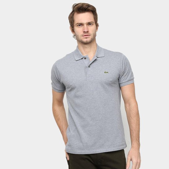 Camisa Polo Lacoste Cinza Basica Comfort Fit - Cinza Menor preço em Camisa Polo Lacoste Cinza Basica Comfort Fit - Cinza