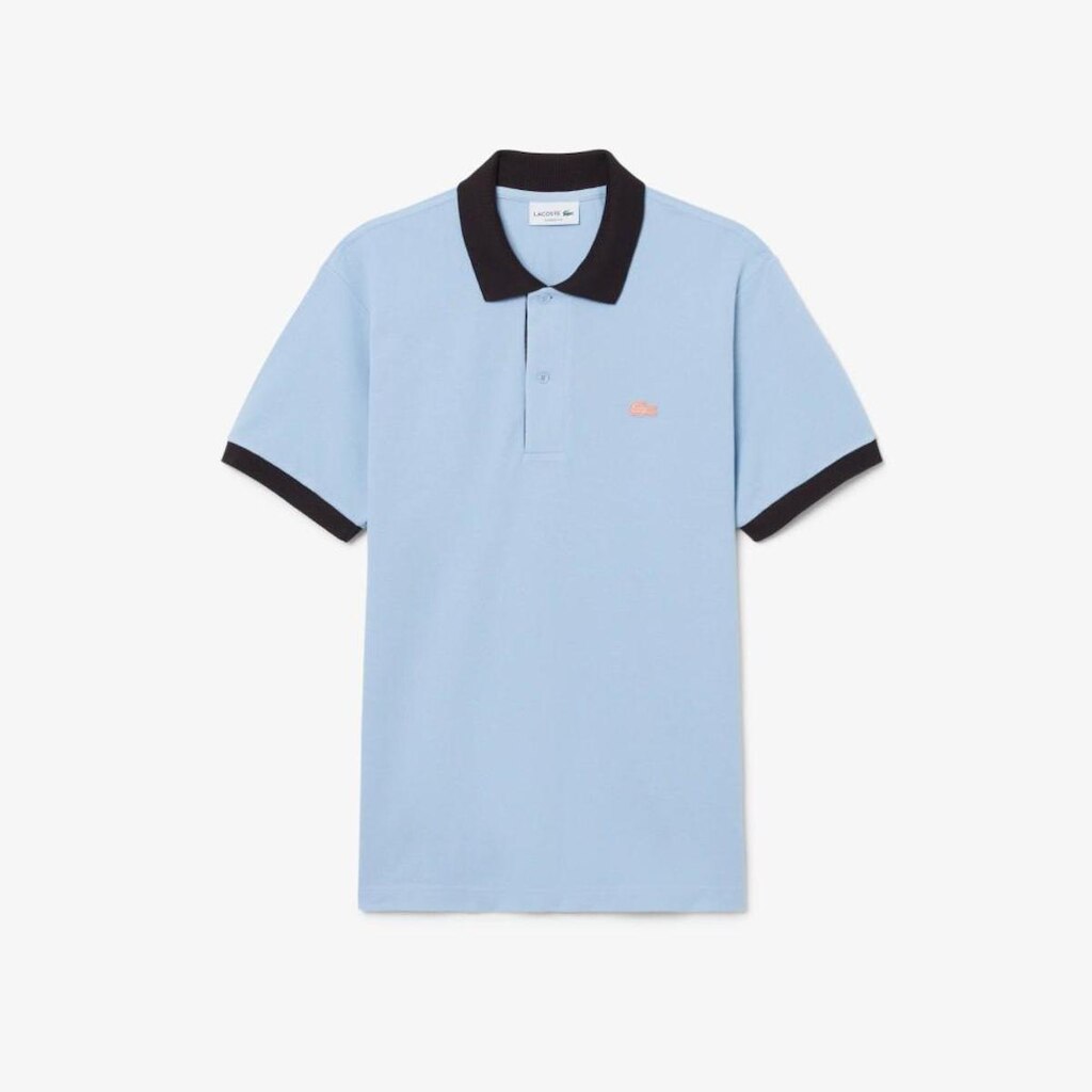 Camisa Polo Lacoste Classic Fit Com Acabamento Canelado Contrastante Masculina