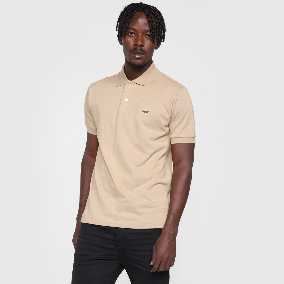 cream lacoste polo