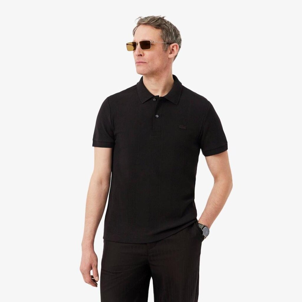 Camisa Polo Lacoste De Malha Canelada - Modelagem Clássica Masculina