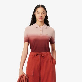 Camisa Polo Lacoste de Malha Efeito Sombreado Feminino