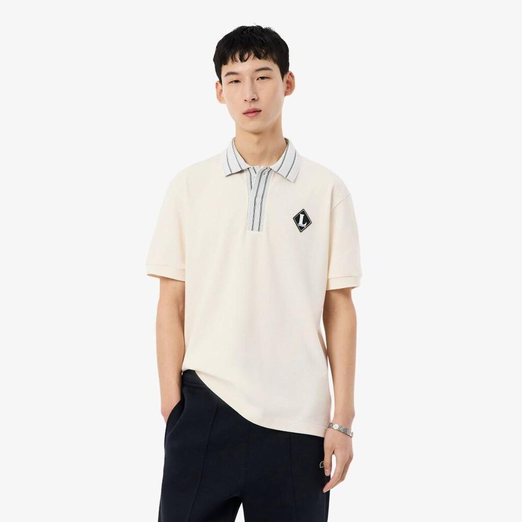 Camisa Polo Lacoste De Modelagem Clássica Com Distintivo Masculina