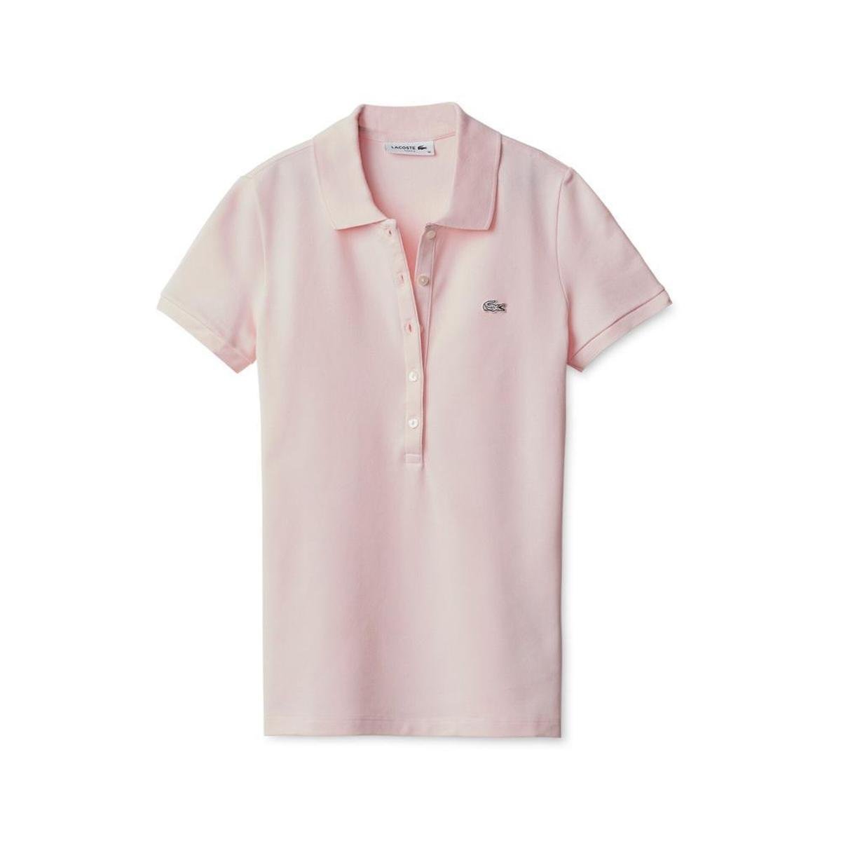 camisa polo rosa feminina