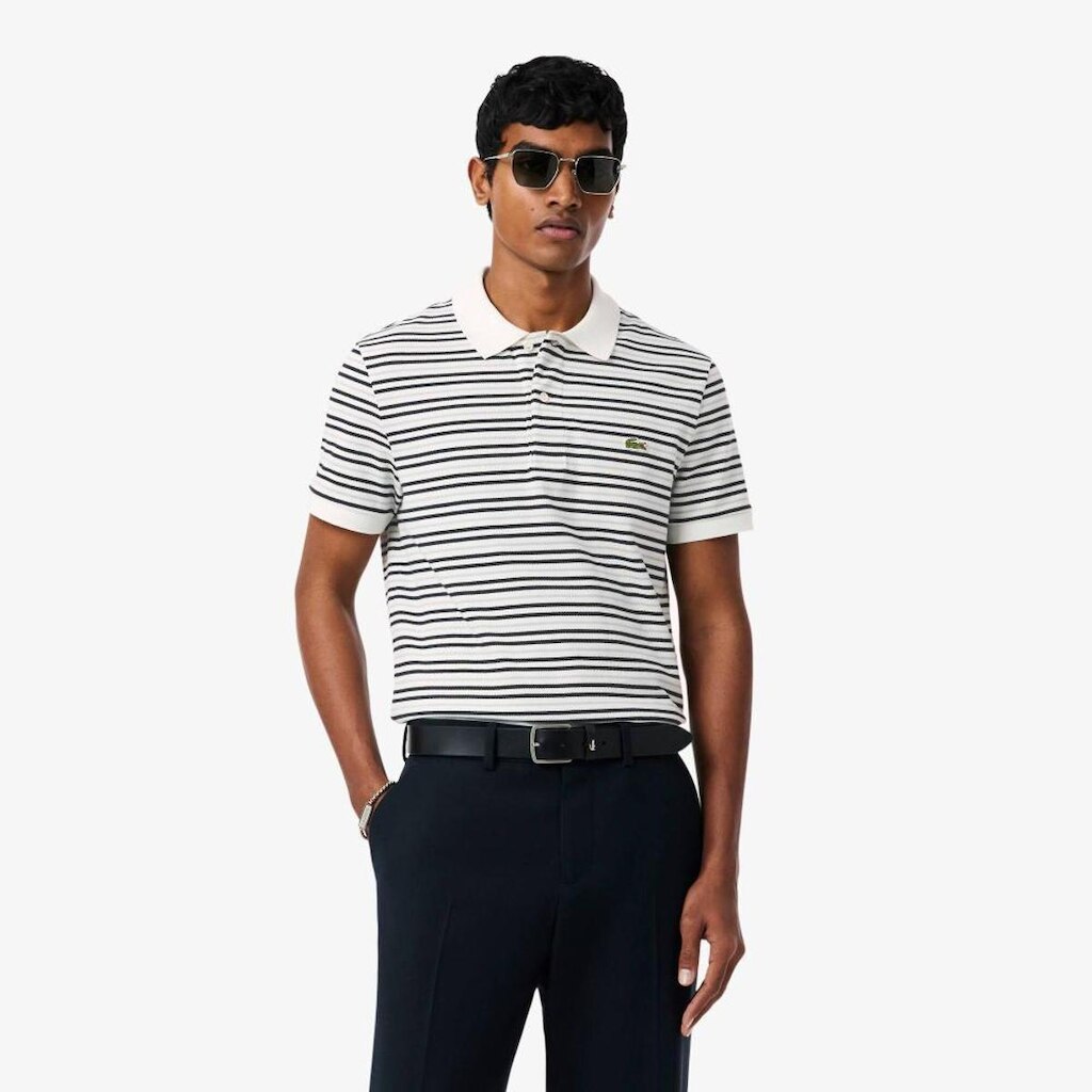 Camisa Polo Lacoste Em Petit Piqué Listrada – Classic Fit Masculina
