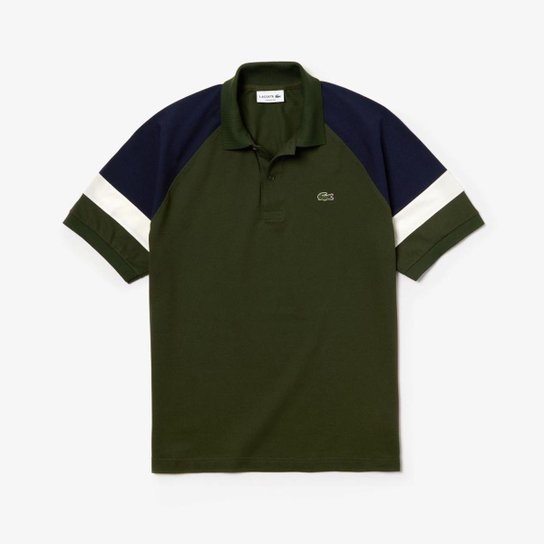 Camisa Polo Lacoste L.12.12 Original Fit Masculina - Verde e Azul Menor preço em Camisa Polo Lacoste L.12.12 Original Fit Masculina - Verde e Azul