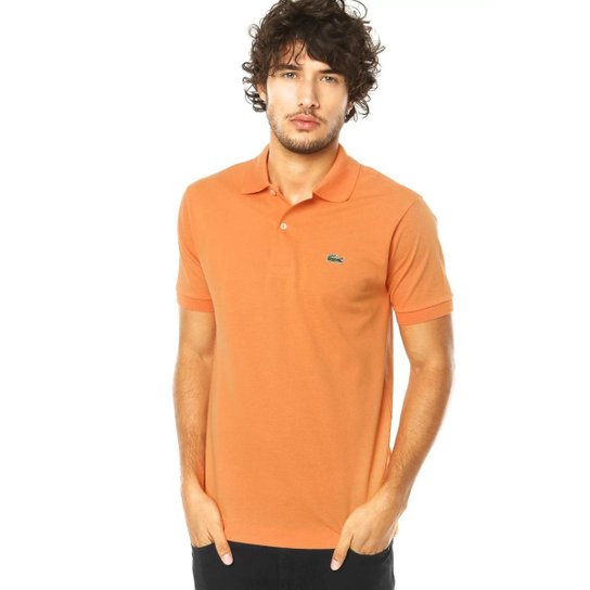 Camisa Polo Lacoste Laranja Claro Basica Comfort Fit - Laranja Menor preço em Camisa Polo Lacoste Laranja Claro Basica Comfort Fit - Laranja