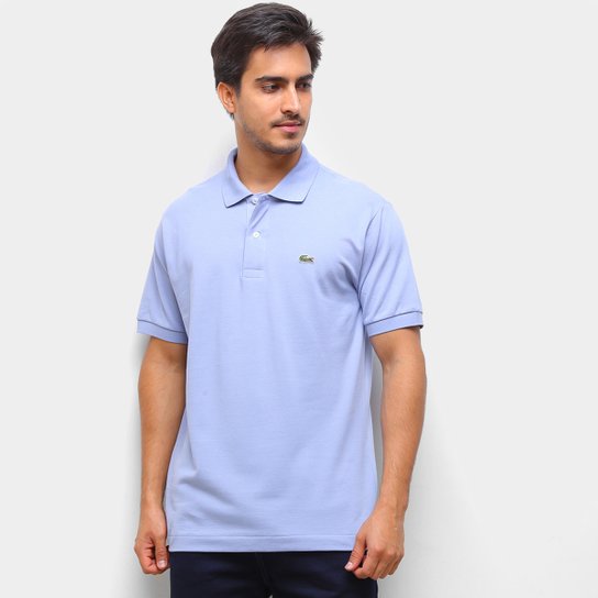 Camisa Polo Lacoste Original Fit Masculina - Roxo+Cinza Menor preço em Camisa Polo Lacoste Original Fit Masculina - Roxo+Cinza