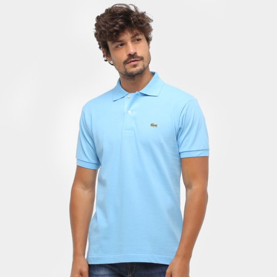 Camisa Polo Lacoste Original Fit Masculina Azul Claro Branco Iicf Camisa Polo Lacoste Original Fit Masculina Azul Claro Branco Iicf