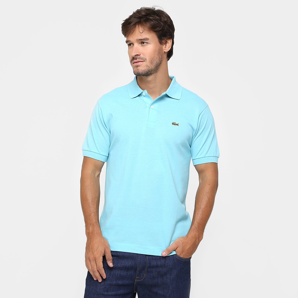 Camisa Polo Lacoste Original Fit Masculina Azul Piscina Camisa Polo Lacoste Original Fit Masculina Azul Piscina