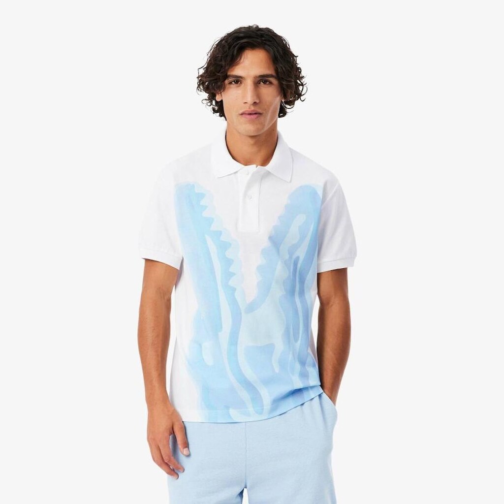Camisa Polo Lacoste Piquet Estampada Classic Fit Masculina
