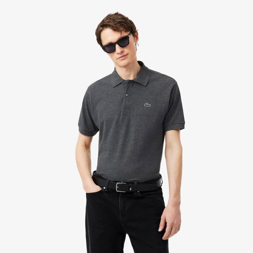 Camisa Polo Lacoste Piquet Mesclada Modelagem Clássica Masculina