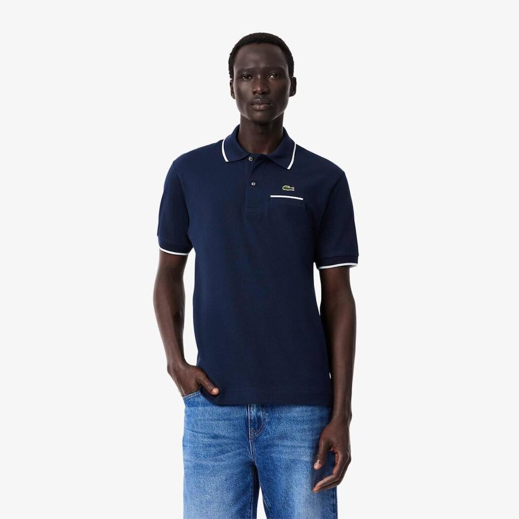 Camisa Polo Lacoste Pocket Accent L.12.12, Ajuste Clássico Masculina