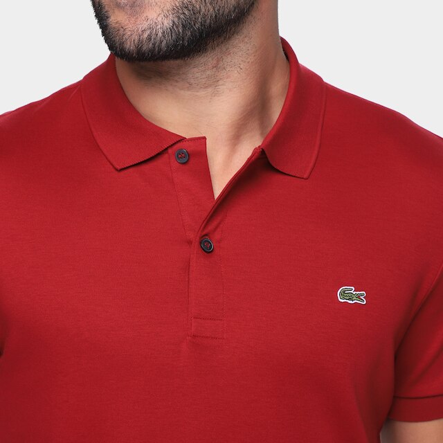 Camisa Polo Lacoste Regular Fit Algodão Leve Masculina