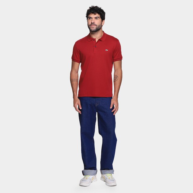 Camisa Polo Lacoste Regular Fit Algodão Leve Masculina