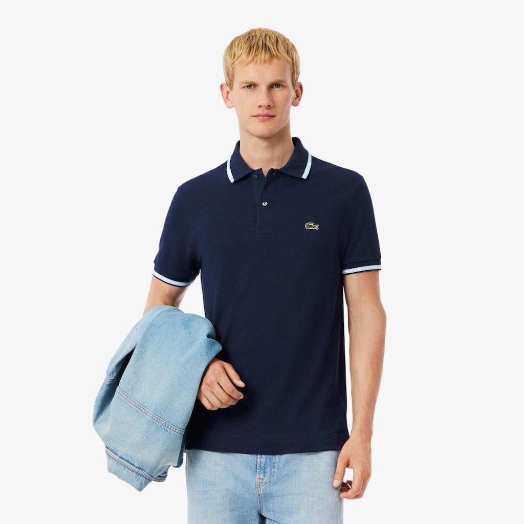 Camisa Polo Lacoste Trim Accent L.12.12 Ajuste Regular Masculina