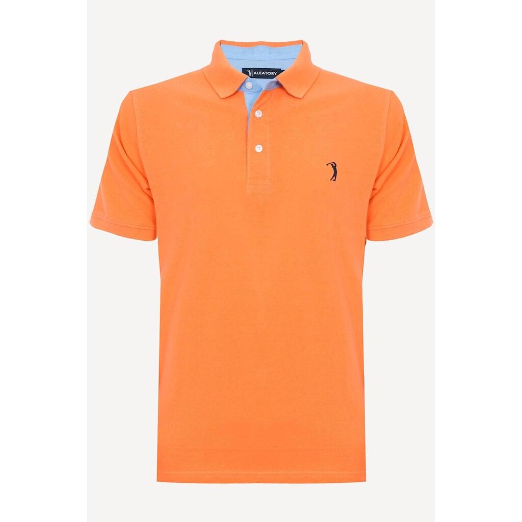 Camisa Polo Laranja Melon Lisa Aleatory