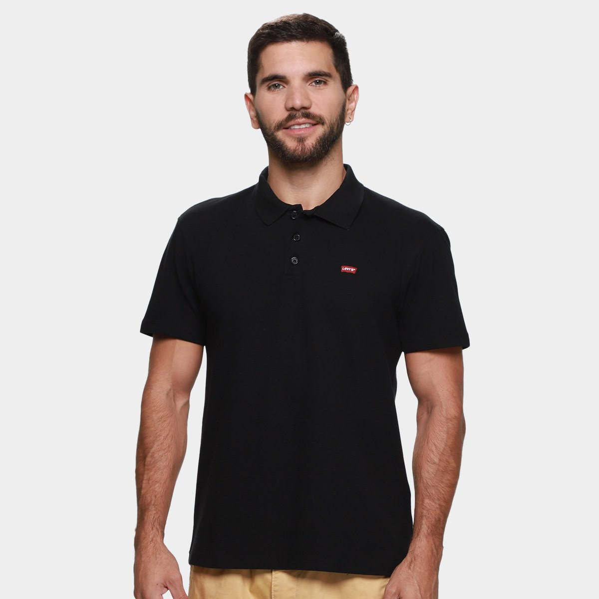 Camisa Polo Levis Casual Masculina Preto