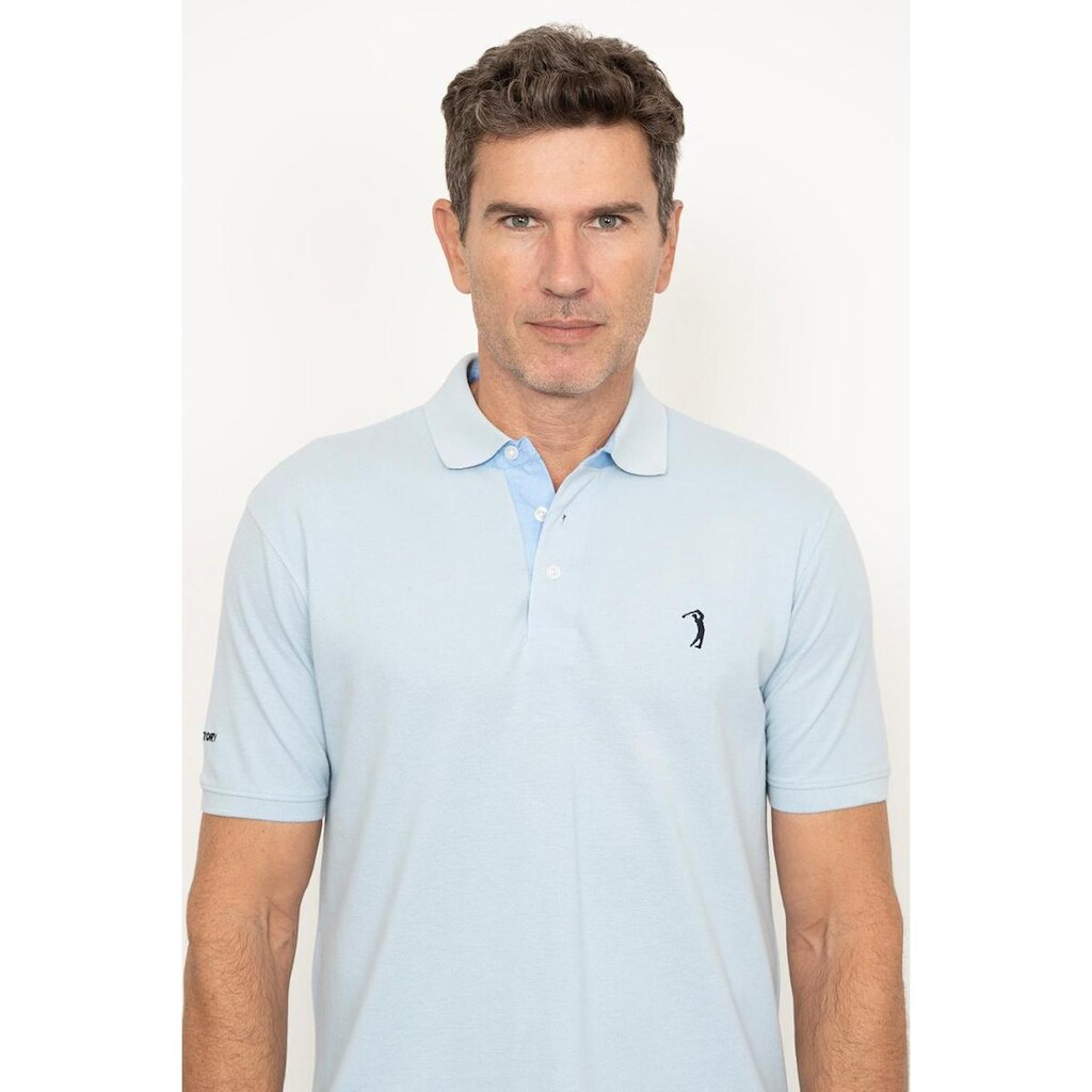 Camisa Polo Lisa Mc Azul