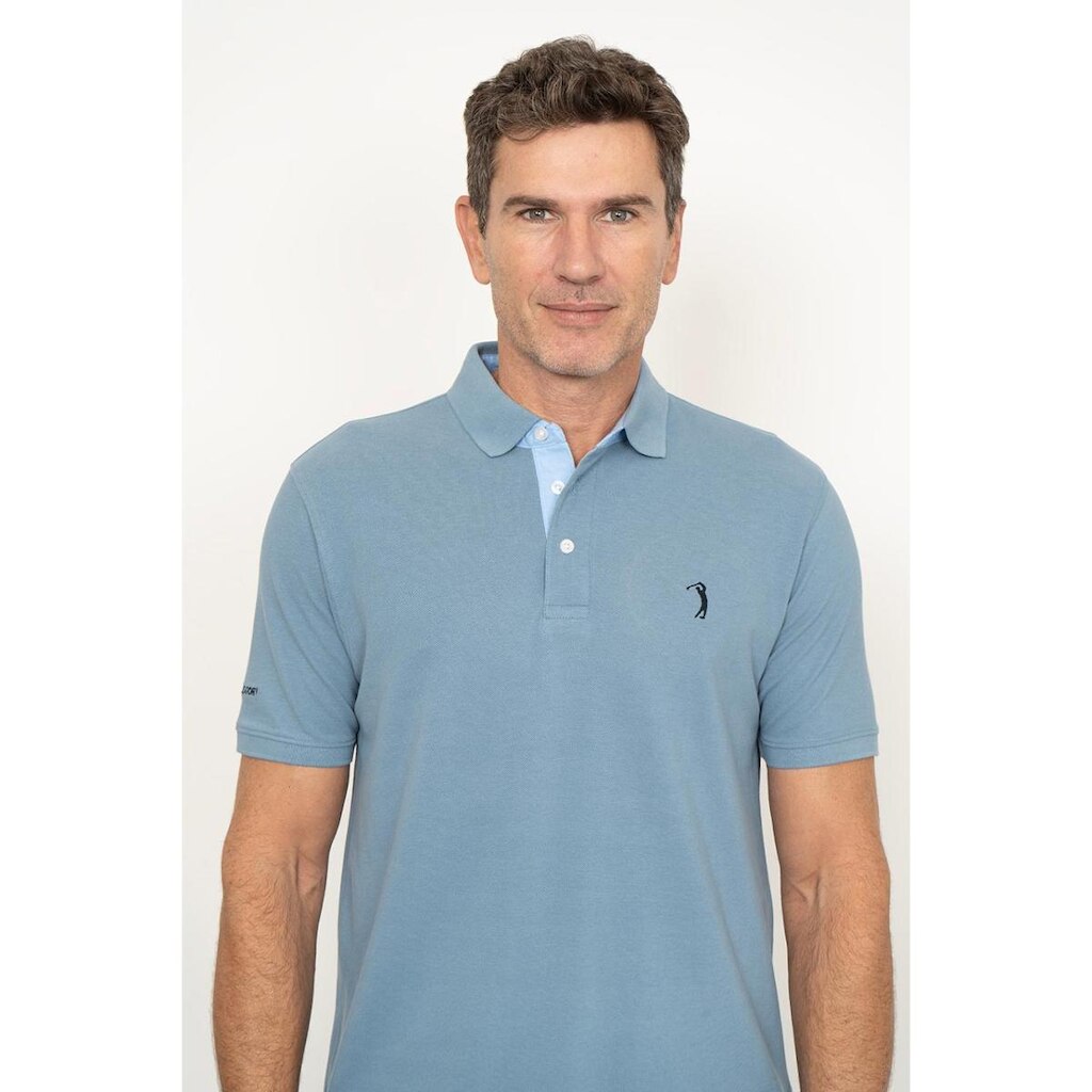 Camisa Polo Lisa Mc Azul