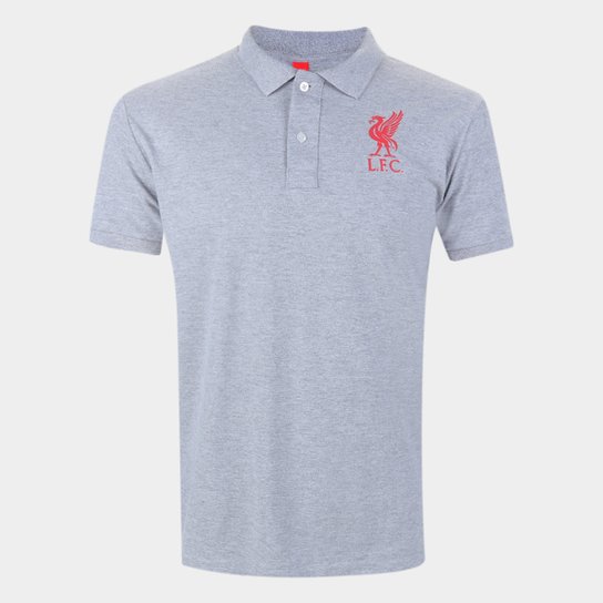 Camisa Polo Liverpool Básica Piquet Masculina - Cinza Menor preço em Camisa Polo Liverpool Básica Piquet Masculina - Cinza