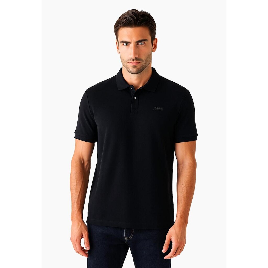 Camisa Polo Logo Cursivo Preto