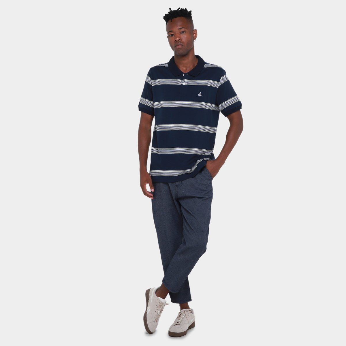 Camisa Polo Lucky Sailing Listrada Masculina - 3