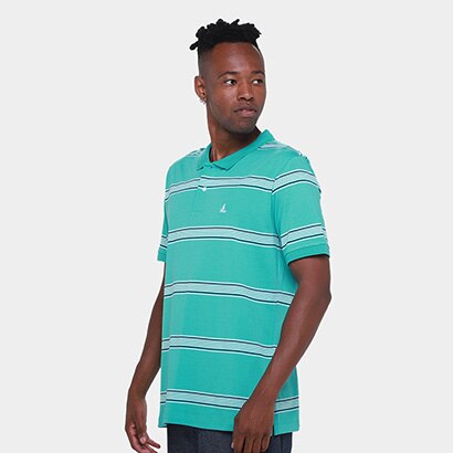 Camisa Polo Lucky Sailing Listrada Masculina - Masculino