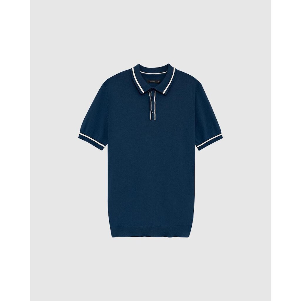 Camisa Polo Malwee Retilínea Diferenciada Tricô Masculina