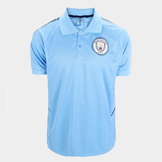 Camisa Polo Manchester City SPR Masculina - Azul+Marinho Menor preço em Camisa Polo Manchester City SPR Masculina - Azul+Marinho
