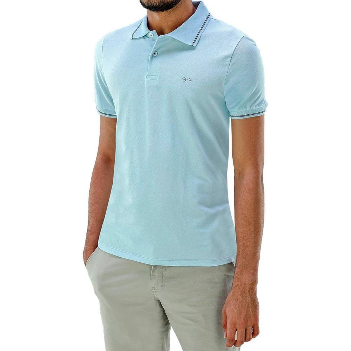 Camisa Polo Manga Curta Masculina 00749015 Slim Ogochi Azul Menor preço em Camisa Polo Manga Curta Masculina 00749015 Slim Ogochi Azul