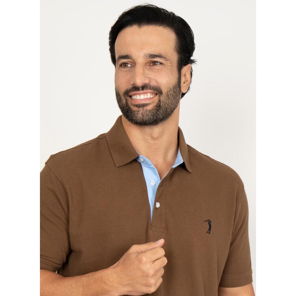Camisa Polo Marrom Escuro Lisa Aleatory