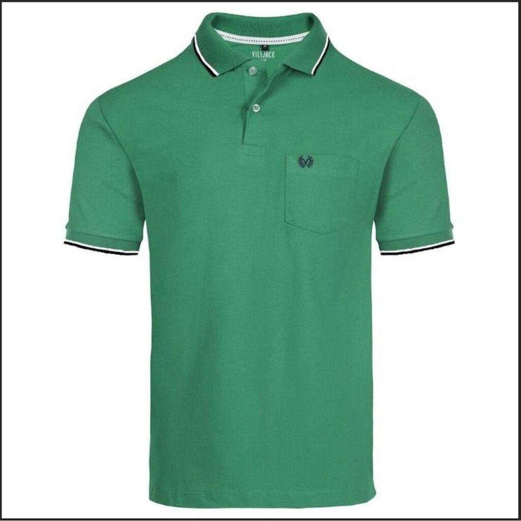 Camisa Polo Masc. Básica 100% Algodão C/B Vilejack VMGP0112