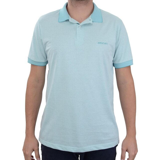 Camisa Polo Masculina Applicato Atenas Tropical Verde - APT3 - Verde ...