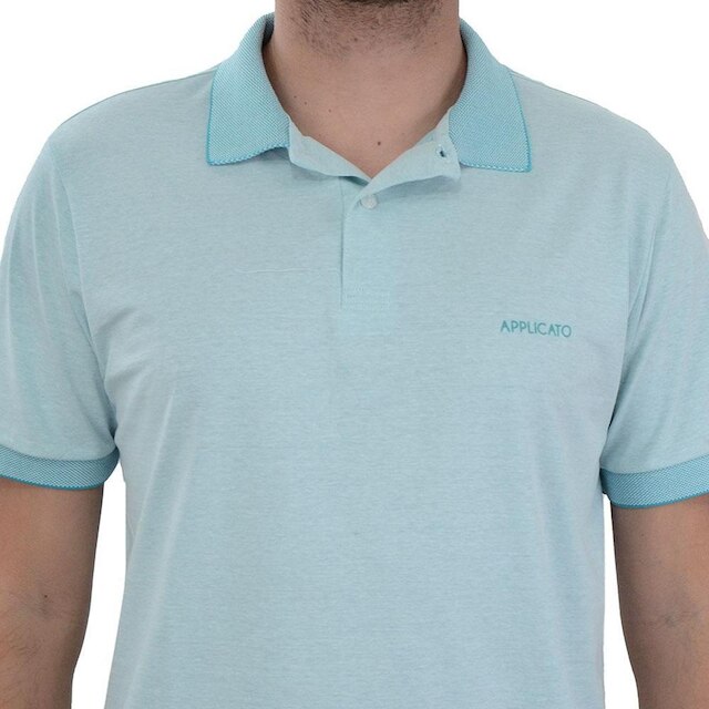 Camisa Polo Masculina Applicato Atenas Tropical Verde - APT3 - Verde ...