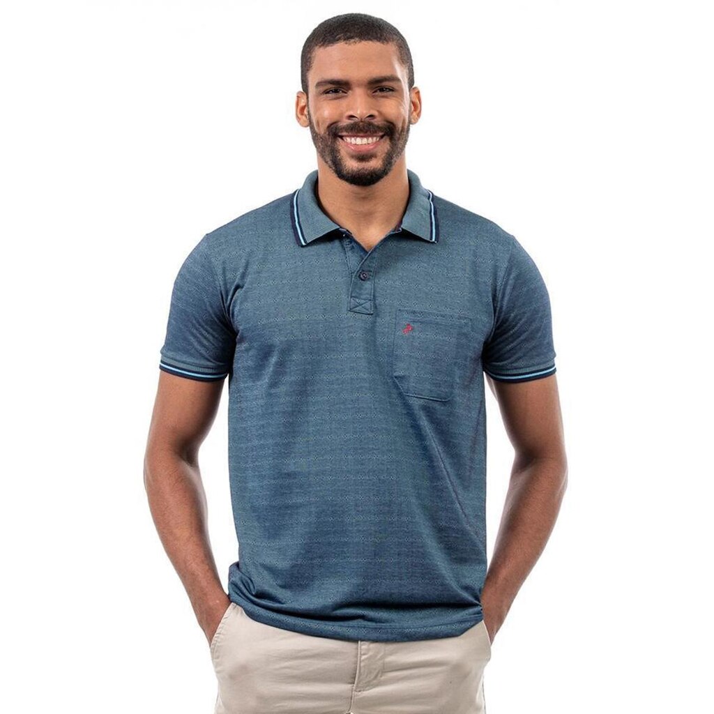 Camisa Polo Masculina Com Bolso Dia a Dia