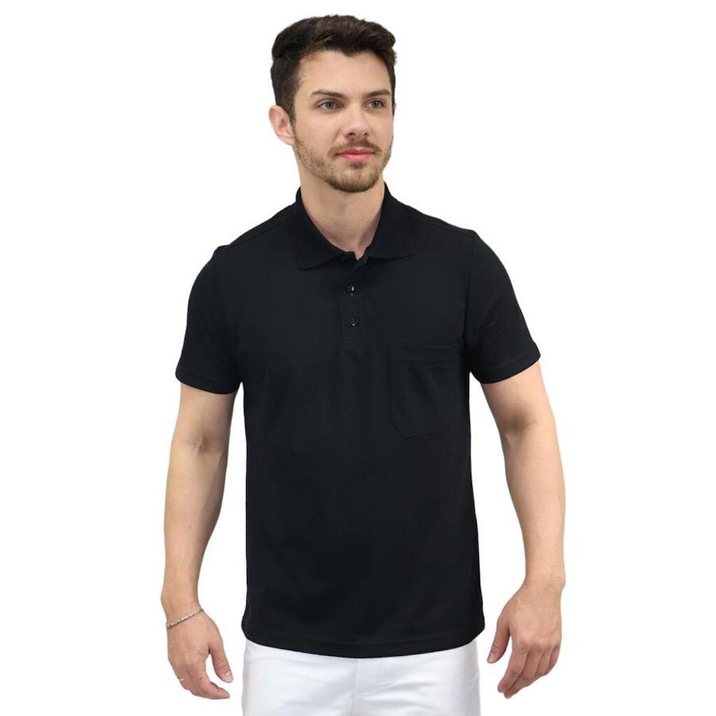 Camisa polo masculina com bolso