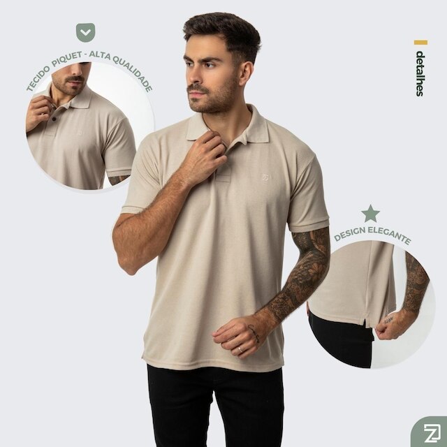 Camisa Polo Masculina Piquet