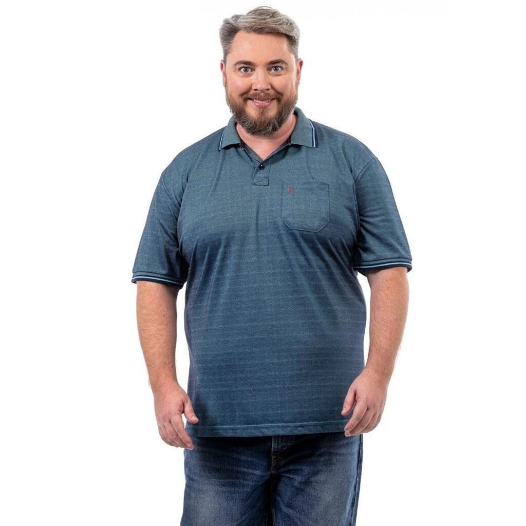 Camisa Polo Masculina Plus Com Bolso Dia a Dia