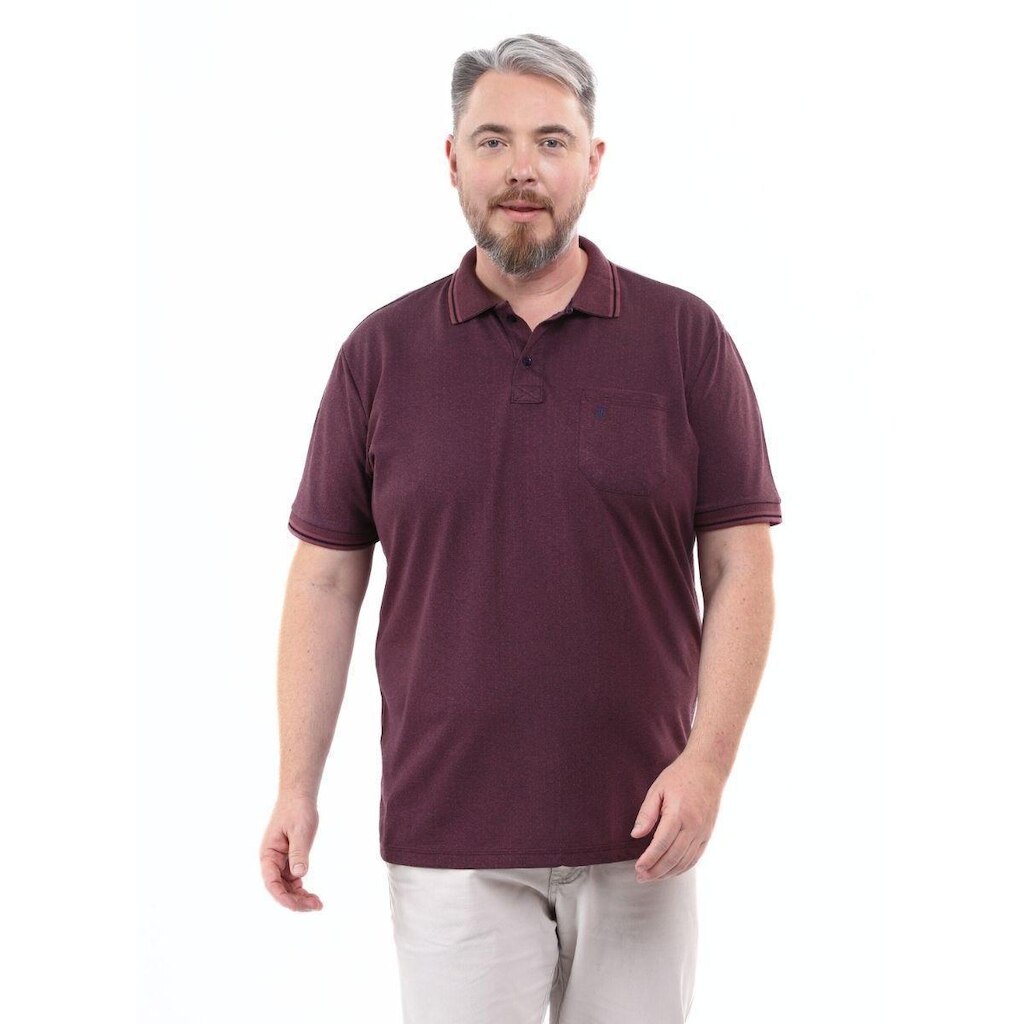 Camisa Polo Masculina Plus Size Pique Algodão com Bolso