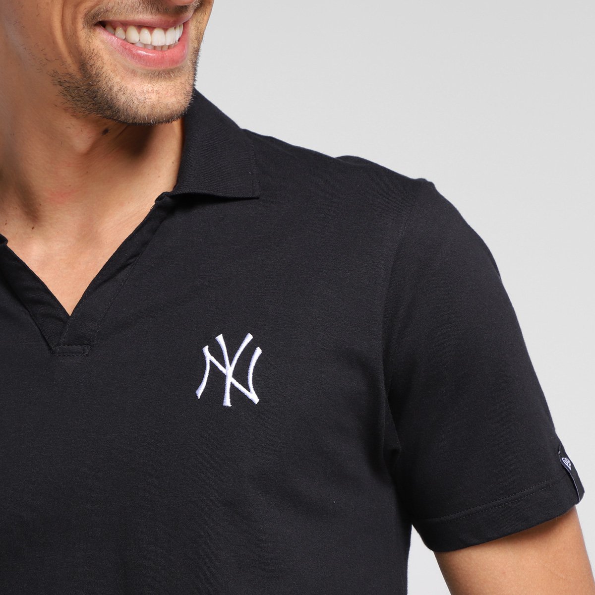 Camisa Polo MLB New York Yankees New Era Fashion Icon Stripes Masculina