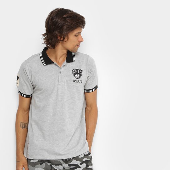 Camisa Polo NBA Brooklyn Nets 17 Masculina - Mescla
