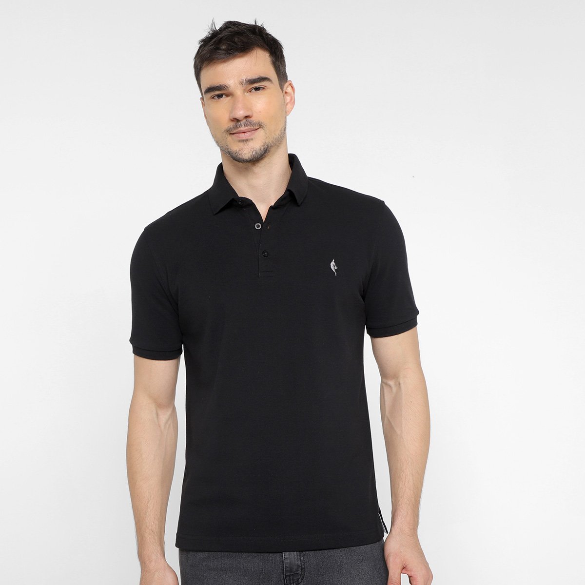 Camisa Polo NBA Piquet Lisa Masculina - Preto | Netshoes