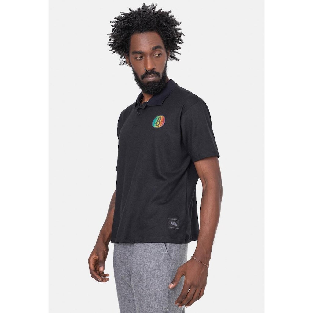 Camisa Polo NBA Rainbow Logo Brooklyn Nets Masculino