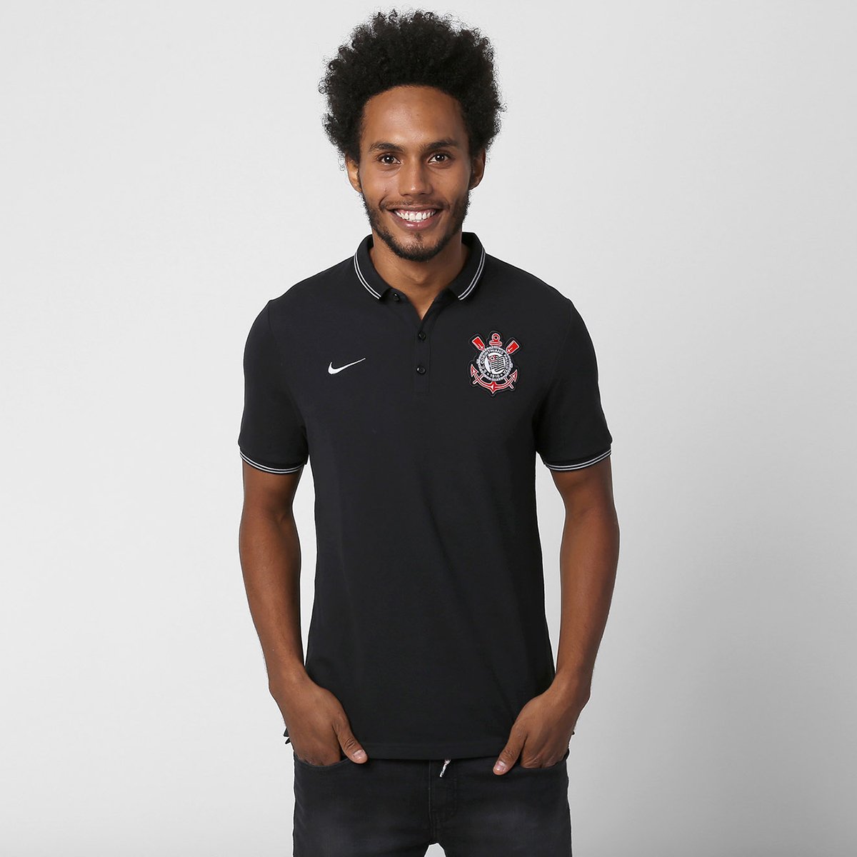 camisa polo nike sportswear corinthians authentic masculina
