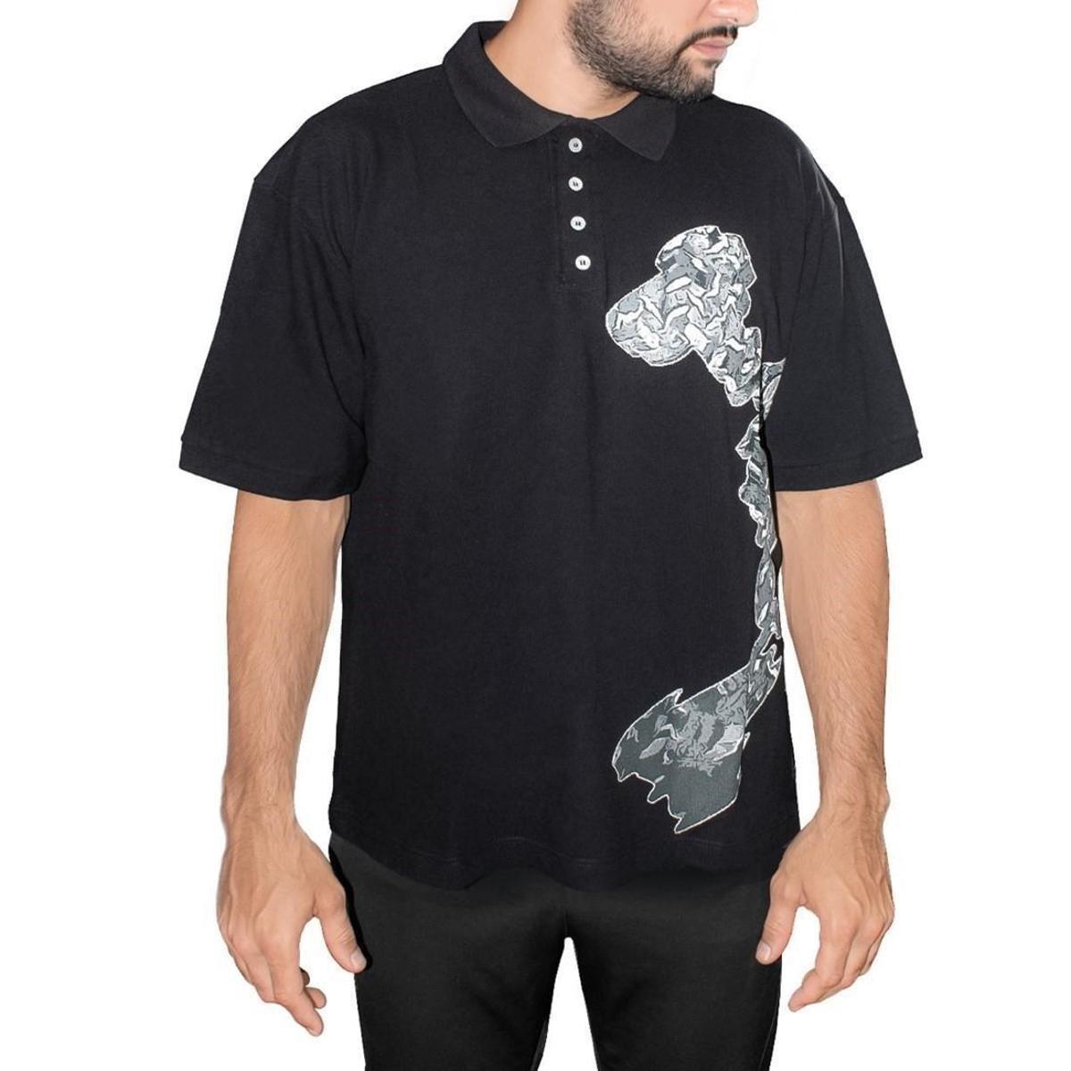 Camisa Polo Oakley Masculina Back To Skull Menor preço em Camisa Polo Oakley Masculina Back To Skull